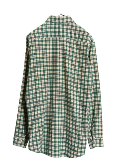 70s シアーズ ワークレジャー チェック プリント 長袖 フランネル シャツ メンズ M / 古着 ヴィンテージ ネルシャツ プリネル マルチカラー