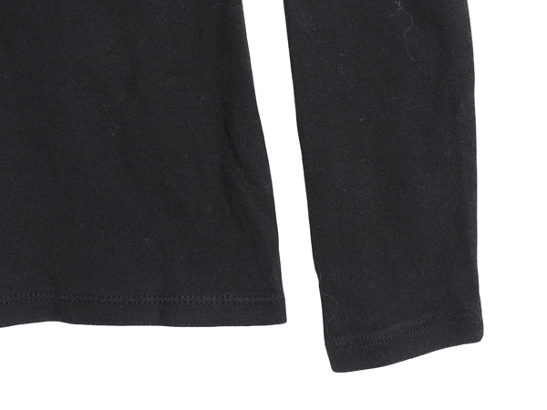 00s ローレン ラルフローレン Uネック 長袖 カットソー レディース S / オールド コットン Tシャツ ストレッチ ヘンリーネック 襟レース 黒