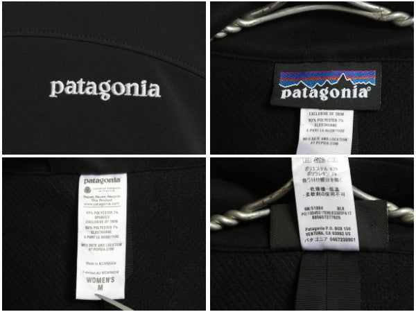 パタゴニア アズ ジャケット レディース M / 古着 12年製 アウトドア 裏 フリース ソフトシェル ストレッチ ブルゾン フルジップ ブラック 