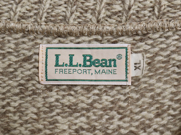 80s エルエルビーン ニット セーター メンズ XL 小さめ L 程 ヴィンテージ ウール 長袖ニット クルーネック 無地 ミドルゲージ アウトドア