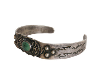~ 40s ★ ナバホ ターコイズ シルバー バングル / ガラガラヘビ ライトニングアロー インディアン STERLING フレッドハービー ブレスレット