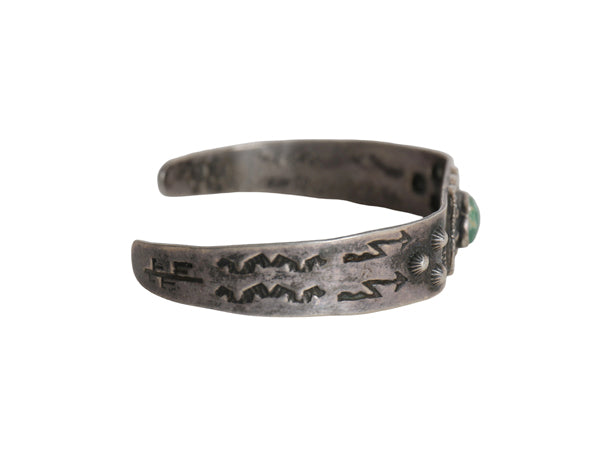~ 40s ★ ナバホ ターコイズ シルバー バングル / ガラガラヘビ ライトニングアロー インディアン STERLING フレッドハービー ブレスレット