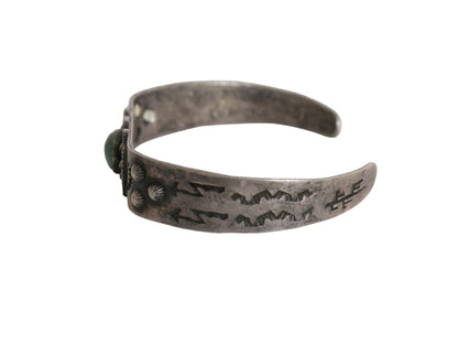 ~ 40s ★ ナバホ ターコイズ シルバー バングル / ガラガラヘビ ライトニングアロー インディアン STERLING フレッドハービー ブレスレット