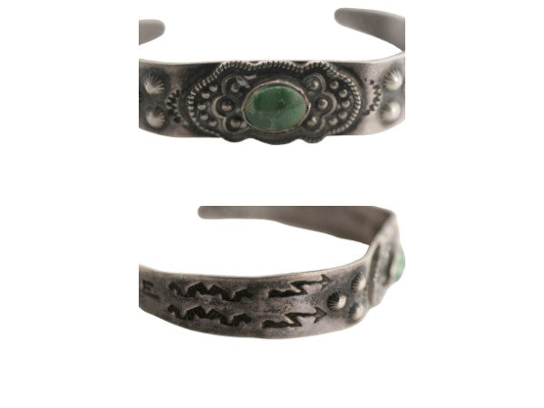 ~ 40s ★ ナバホ ターコイズ シルバー バングル / ガラガラヘビ ライトニングアロー インディアン STERLING フレッドハービー ブレスレット