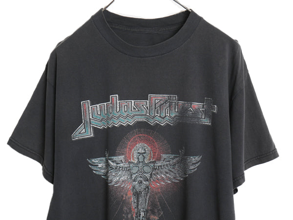00s ジューダスプリースト 両面 ツアー プリント Tシャツ メンズ M 程/ オールド 当時物 グラフィック イラスト バンド ロック メタル 黒