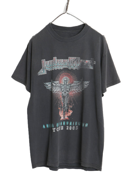 00s ジューダスプリースト 両面 ツアー プリント Tシャツ メンズ M 程/ オールド 当時物 グラフィック イラスト バンド ロック メタル 黒