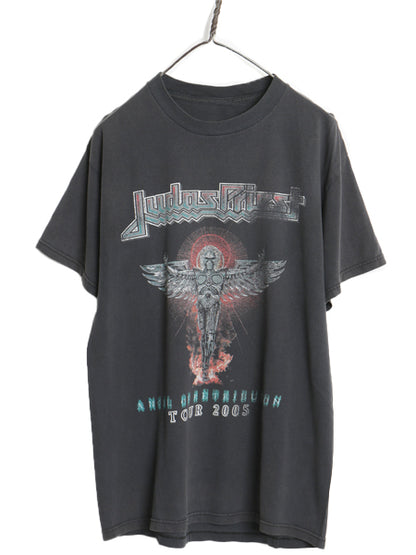 00s ジューダスプリースト 両面 ツアー プリント Tシャツ メンズ M 程/ オールド 当時物 グラフィック イラスト バンド ロック メタル 黒