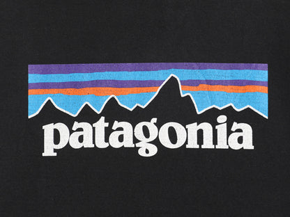 パタゴニア プリント スウェット フード パーカー メンズ XS 20年製 トレーナー ストレッチ プルオーバー ヘビーウェイト ブラック 裏起毛