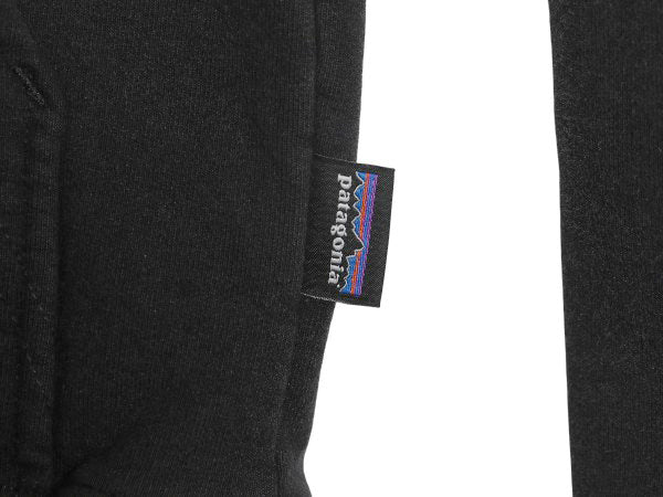 パタゴニア プリント スウェット フード パーカー メンズ XS 20年製 トレーナー ストレッチ プルオーバー ヘビーウェイト ブラック 裏起毛