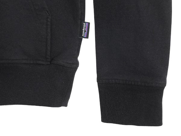 パタゴニア プリント スウェット フード パーカー メンズ XS 20年製 トレーナー ストレッチ プルオーバー ヘビーウェイト ブラック 裏起毛