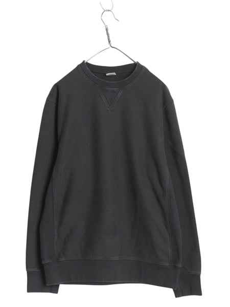 ジェイクルー 前V スウェット メンズ L 古着 リバース タイプ ヘビーウェイト トレーナー クルーネック 裏起毛 黒 無地 シンプル ブランク