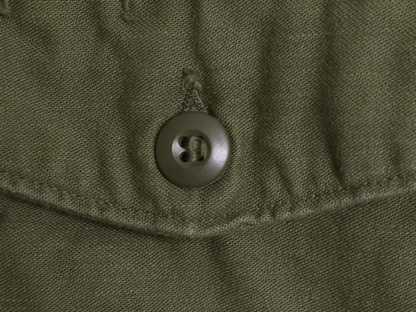 70s 米軍実物 US ARMY コットン サテン ユーティリティ シャツ M / ヴィンテージ 70年製 OG107 シャツ袖 軍物 2nd 3rd ミリタリー カーキ