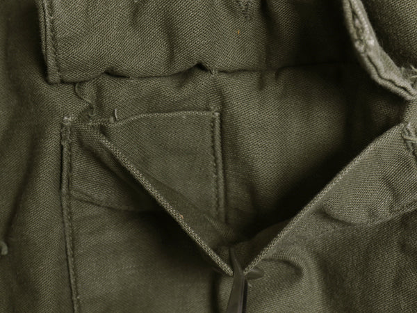 70s 米軍実物 US ARMY コットン サテン ユーティリティ シャツ M / ヴィンテージ 70年製 OG107 シャツ袖 軍物 2nd 3rd ミリタリー カーキ