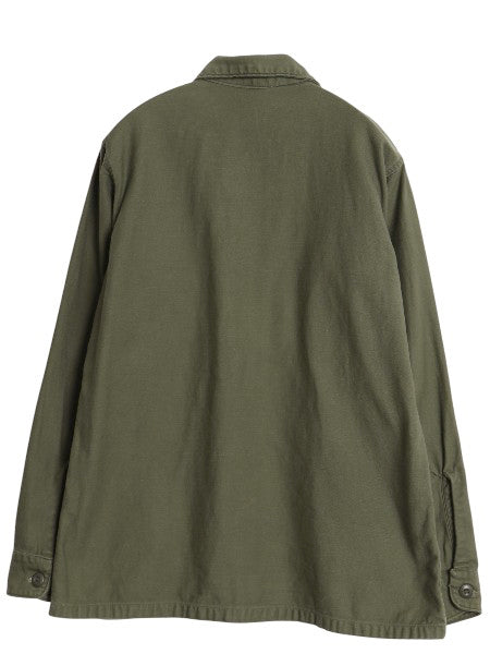 70s 米軍実物 US ARMY コットン サテン ユーティリティ シャツ M / ヴィンテージ 70年製 OG107 シャツ袖 軍物 2nd 3rd ミリタリー カーキ