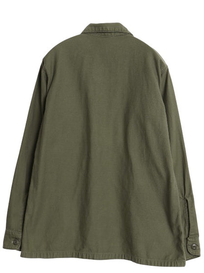 70s 米軍実物 US ARMY コットン サテン ユーティリティ シャツ M / ヴィンテージ 70年製 OG107 シャツ袖 軍物 2nd 3rd ミリタリー カーキ
