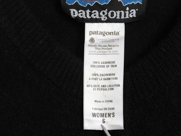パタゴニア ニット カーディガン レディース S / 古着 11年製 アウトドア 高級 100% カシミヤ セーター 前開き 羽織り 黒 シンプル 無地 