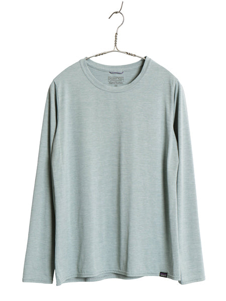 パタゴニア キャプリーン 長袖 Tシャツ レディース M 古着 アウトドア ロンT ストレッチ アンダーシャツ カットソー インナー ワンポイント