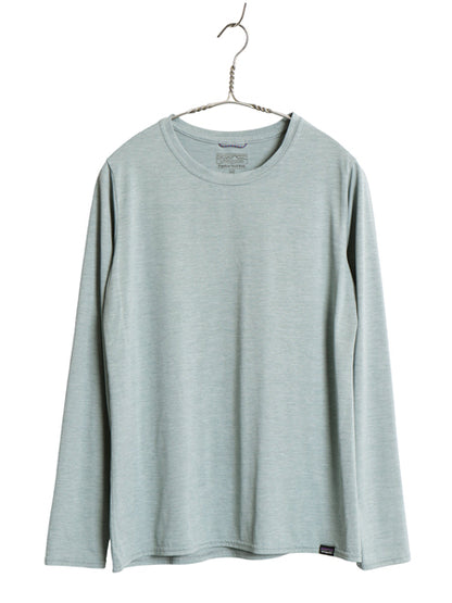 パタゴニア キャプリーン 長袖 Tシャツ レディース M 古着 アウトドア ロンT ストレッチ アンダーシャツ カットソー インナー ワンポイント
