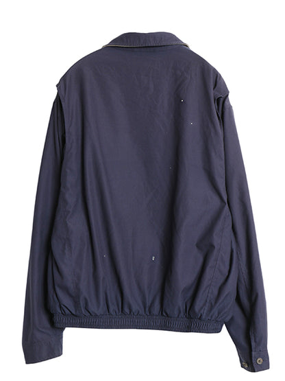 90s ポロ ラルフローレン スイングトップ ジャケット メンズ L / 古着 オールド スムース 素材 フルジップ チェック ライナー付き ネイビー