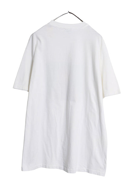 90s USA製 ジョーク アート イラスト プリント 半袖 Tシャツ メンズ XL オールド シングルステッチ キャラクター メッセージ 大きいサイズ