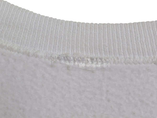 90s ドッグ アート イラスト プリント スウェット メンズ レディース L 程 古着 オールド 犬 アニマル キャラクター トレーナー 裏起毛 白