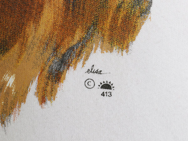 90s ドッグ アート イラスト プリント スウェット メンズ レディース L 程 古着 オールド 犬 アニマル キャラクター トレーナー 裏起毛 白