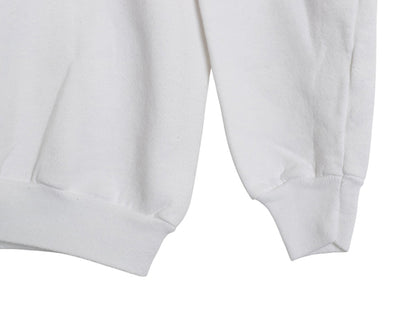 90s ドッグ アート イラスト プリント スウェット メンズ レディース L 程 古着 オールド 犬 アニマル キャラクター トレーナー 裏起毛 白