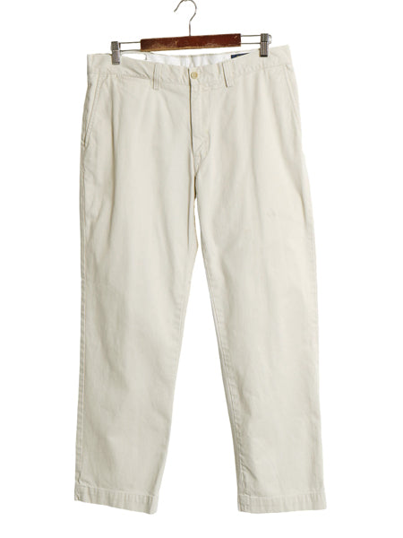 ポロ ラルフローレン チノ パンツ メンズ 34 30 古着 CLASSIC FIT コットン スラックス ノータック ストレート アーミー タイプ アイボリー