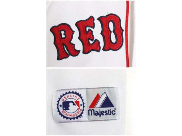 レッドソックス ベースボール シャツ メンズ L / MLB オフィシャル マジェスティック 大リーグ ユニフォーム ゲームシャツ ジャージ 重ね着