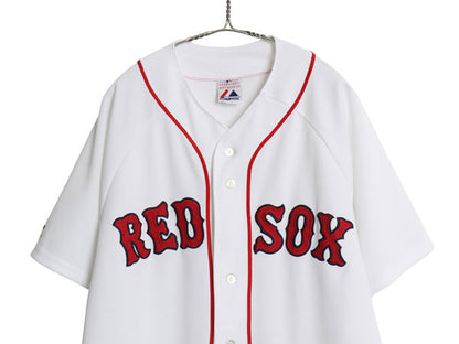 レッドソックス ベースボール シャツ メンズ L / MLB オフィシャル マジェスティック 大リーグ ユニフォーム ゲームシャツ ジャージ 重ね着
