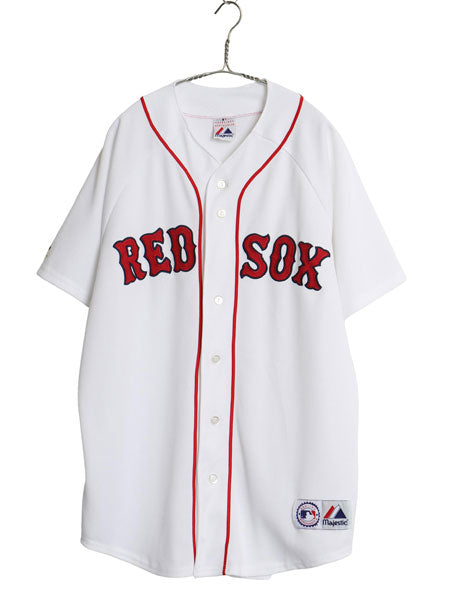 レッドソックス ベースボール シャツ メンズ L / MLB オフィシャル マジェスティック 大リーグ ユニフォーム ゲームシャツ ジャージ 重ね着