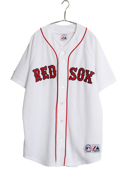 レッドソックス ベースボール シャツ メンズ L / MLB オフィシャル マジェスティック 大リーグ ユニフォーム ゲームシャツ ジャージ 重ね着