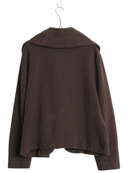 00s ラルフローレン カシュクール スウェット カーディガン レディース XL オールド 本革 レザー ベルト 羽織り 裏起毛なし ショート丈 茶