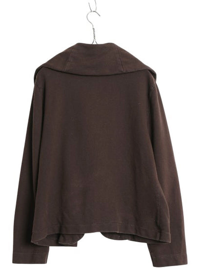 00s ラルフローレン カシュクール スウェット カーディガン レディース XL オールド 本革 レザー ベルト 羽織り 裏起毛なし ショート丈 茶