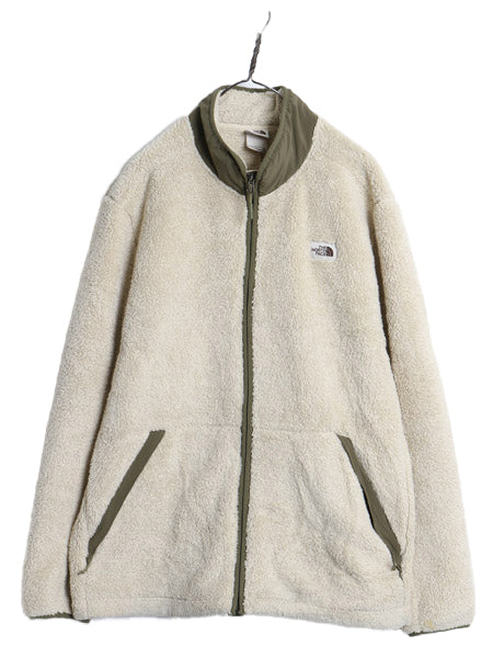 US企画 ノースフェイス キャンプシャー パイル フリース ジャケット メンズ XXL フルジップ ジャンパー ブルゾン 大きいサイズ ナチュラル