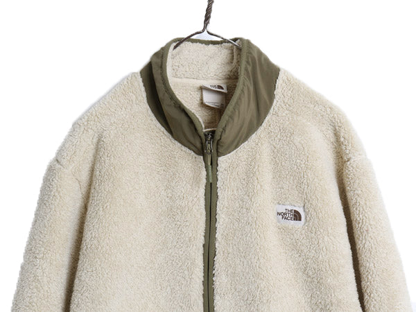 US企画 ノースフェイス キャンプシャー パイル フリース ジャケット メンズ XXL フルジップ ジャンパー ブルゾン 大きいサイズ ナチュラル