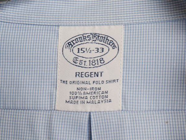 ブルックスブラザーズ チェック 長袖 ボタンダウン シャツ メンズ M 程 / REGENT オックスフォード スーピマ コットン ワイシャツ ビジネス