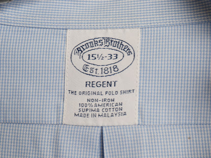 ブルックスブラザーズ チェック 長袖 ボタンダウン シャツ メンズ M 程 / REGENT オックスフォード スーピマ コットン ワイシャツ ビジネス