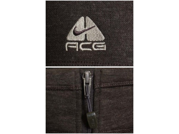 00s ナイキ ACG トラック ジャケット メンズ M オールド フルジップ 裏 フリース スウッシュ ブルゾン ジャンパー ハイネック ジャージ 茶