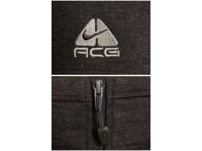 00s ナイキ ACG トラック ジャケット メンズ M オールド フルジップ 裏 フリース スウッシュ ブルゾン ジャンパー ハイネック ジャージ 茶