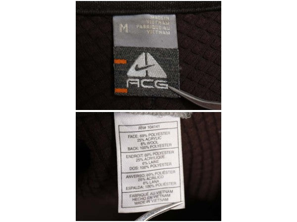 00s ナイキ ACG トラック ジャケット メンズ M オールド フルジップ 裏 フリース スウッシュ ブルゾン ジャンパー ハイネック ジャージ 茶