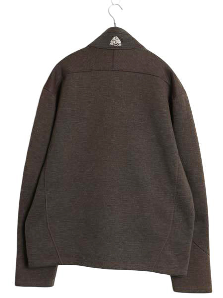00s ナイキ ACG トラック ジャケット メンズ M オールド フルジップ 裏 フリース スウッシュ ブルゾン ジャンパー ハイネック ジャージ 茶