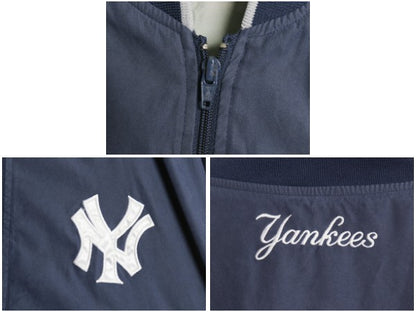 ヤンキース フルジップ スタジャン メンズ L / MLB オフィシャル メジャーリーグ ブルゾン スムース 素材 ライナー付き ウインドブレーカー