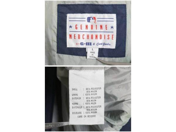 ヤンキース フルジップ スタジャン メンズ L / MLB オフィシャル メジャーリーグ ブルゾン スムース 素材 ライナー付き ウインドブレーカー