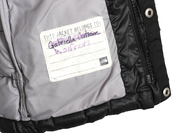 ノースフェイス ナイロン ダウン パーカー ジャケット ガールズ M 140cm 程 アウトドア フルジップ 550フィル ジャンパー ブラック 子供用