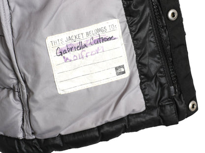 ノースフェイス ナイロン ダウン パーカー ジャケット ガールズ M 140cm 程 アウトドア フルジップ 550フィル ジャンパー ブラック 子供用