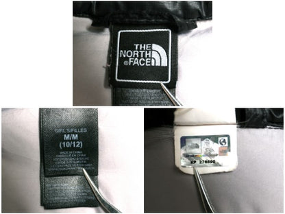 ノースフェイス ナイロン ダウン パーカー ジャケット ガールズ M 140cm 程 アウトドア フルジップ 550フィル ジャンパー ブラック 子供用