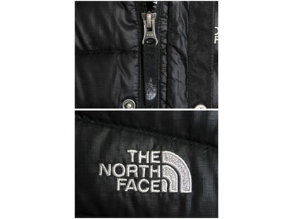 ノースフェイス ナイロン ダウン パーカー ジャケット ガールズ M 140cm 程 アウトドア フルジップ 550フィル ジャンパー ブラック 子供用