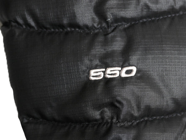 ノースフェイス ナイロン ダウン パーカー ジャケット ガールズ M 140cm 程 アウトドア フルジップ 550フィル ジャンパー ブラック 子供用