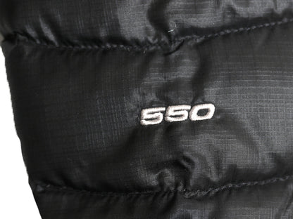 ノースフェイス ナイロン ダウン パーカー ジャケット ガールズ M 140cm 程 アウトドア フルジップ 550フィル ジャンパー ブラック 子供用